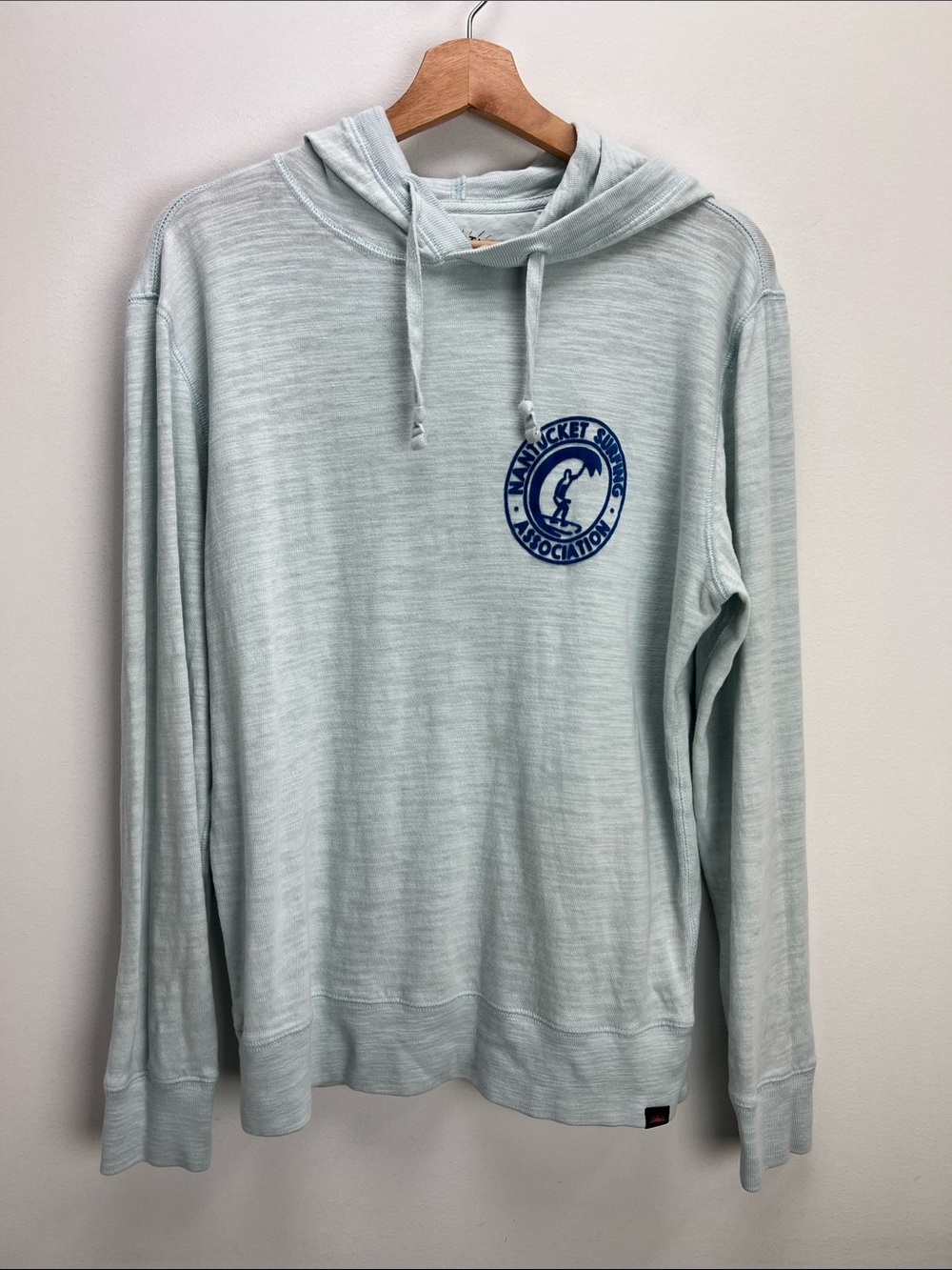 Faherty Nantucket Surfing Association Hoodie Slub Knit Organic Cotton Medium